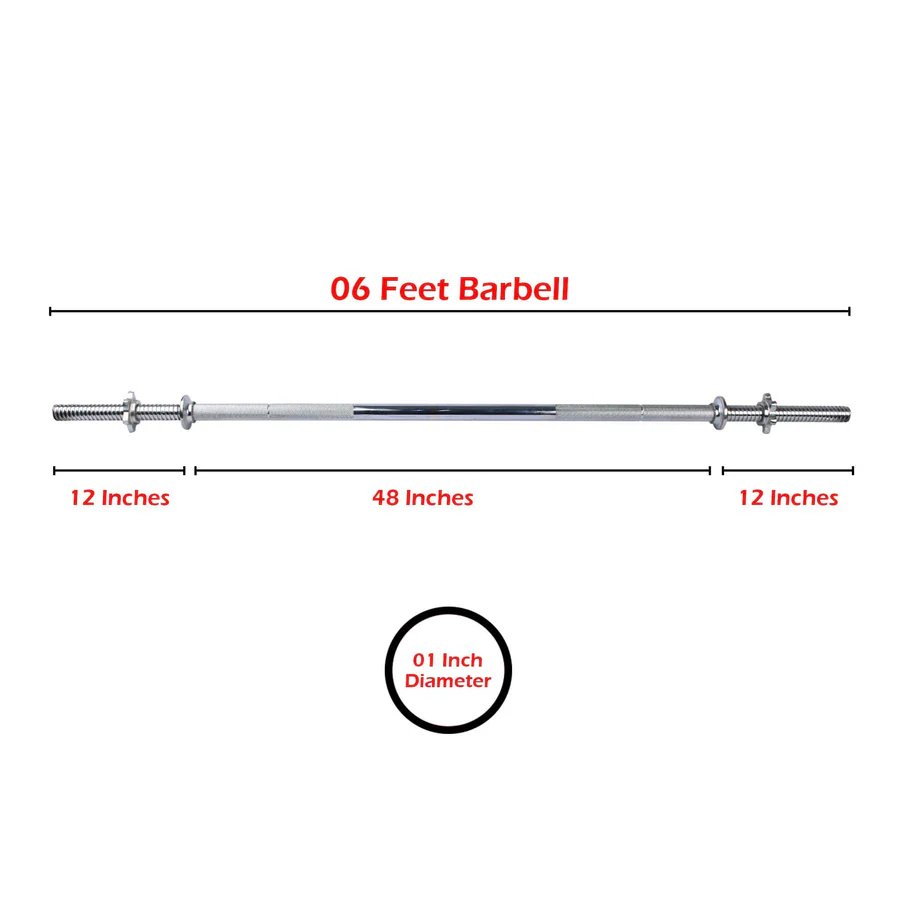 Weight Plates 85KG Pack with 6FT Olympic Barbell Rod – 2 Inch Plates | Tango Sports