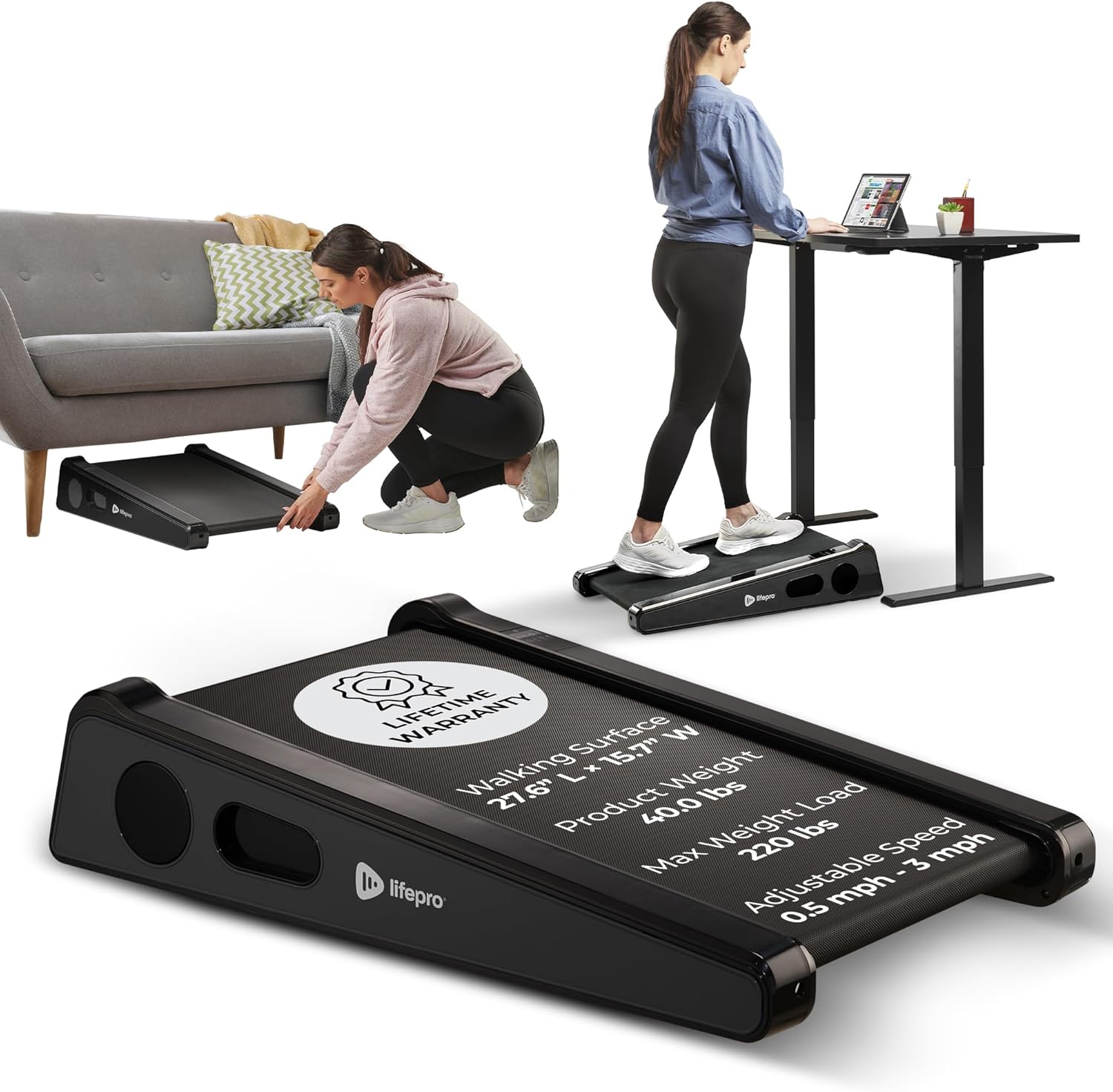 FINEHORSE Walking Pad Treadmill with Auto Incline, 6 in 1 Under Desk Treadmill, 6-Level Incline Treadmills, 2.5HP Portable Treadmills for Home with 330LBS