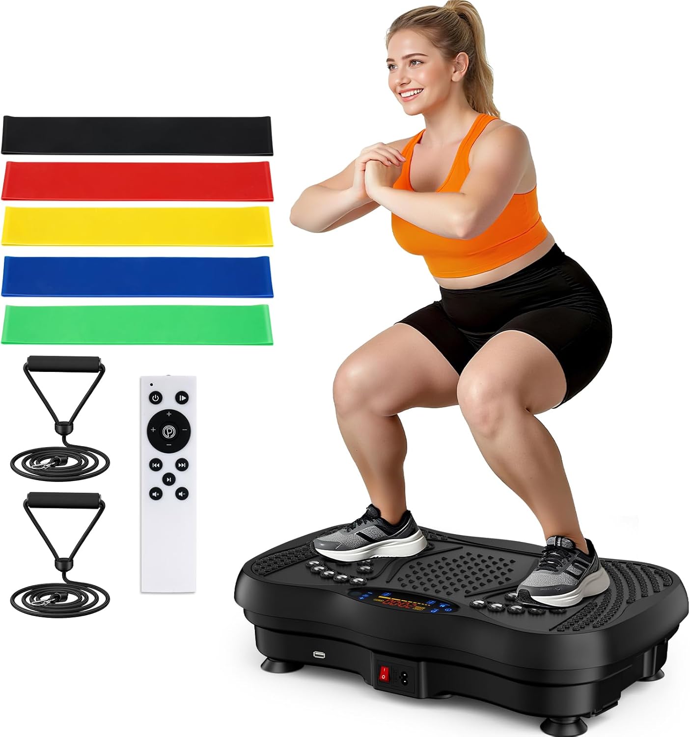 Exercise Machine, Whole Body Workout Equipment for Women, Bluetooth and Silicone Pedal, Vibration Plate with Auto Mode, Vibrate Fitness Platform for Home