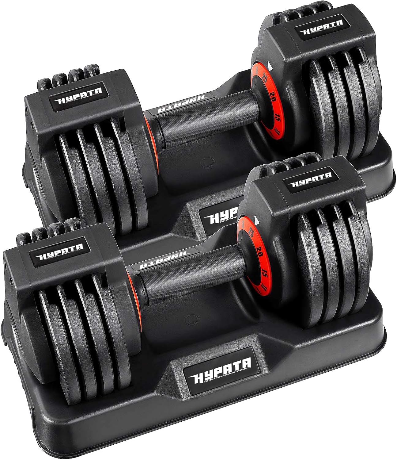 HYPATA 25/55 lbs Pair Adjustable Dumbbell Set, Adjust Dumbbell Weight for Exercises Pair Dumbbells for Men and Women in Hom