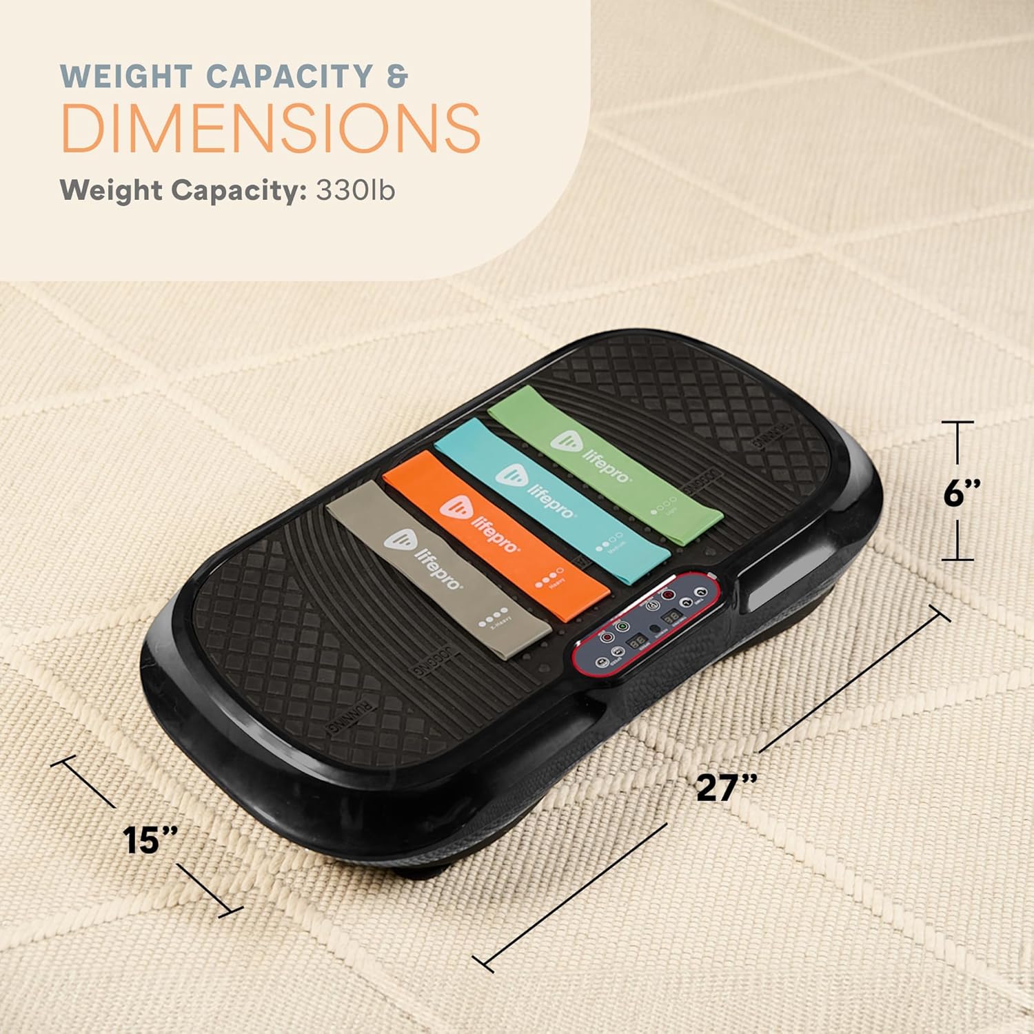 Lifepro Voice-Controlled Vertical Motion Vibration Plate for Lymphatic Drainage with Heat Therapy – Whole Body Curved